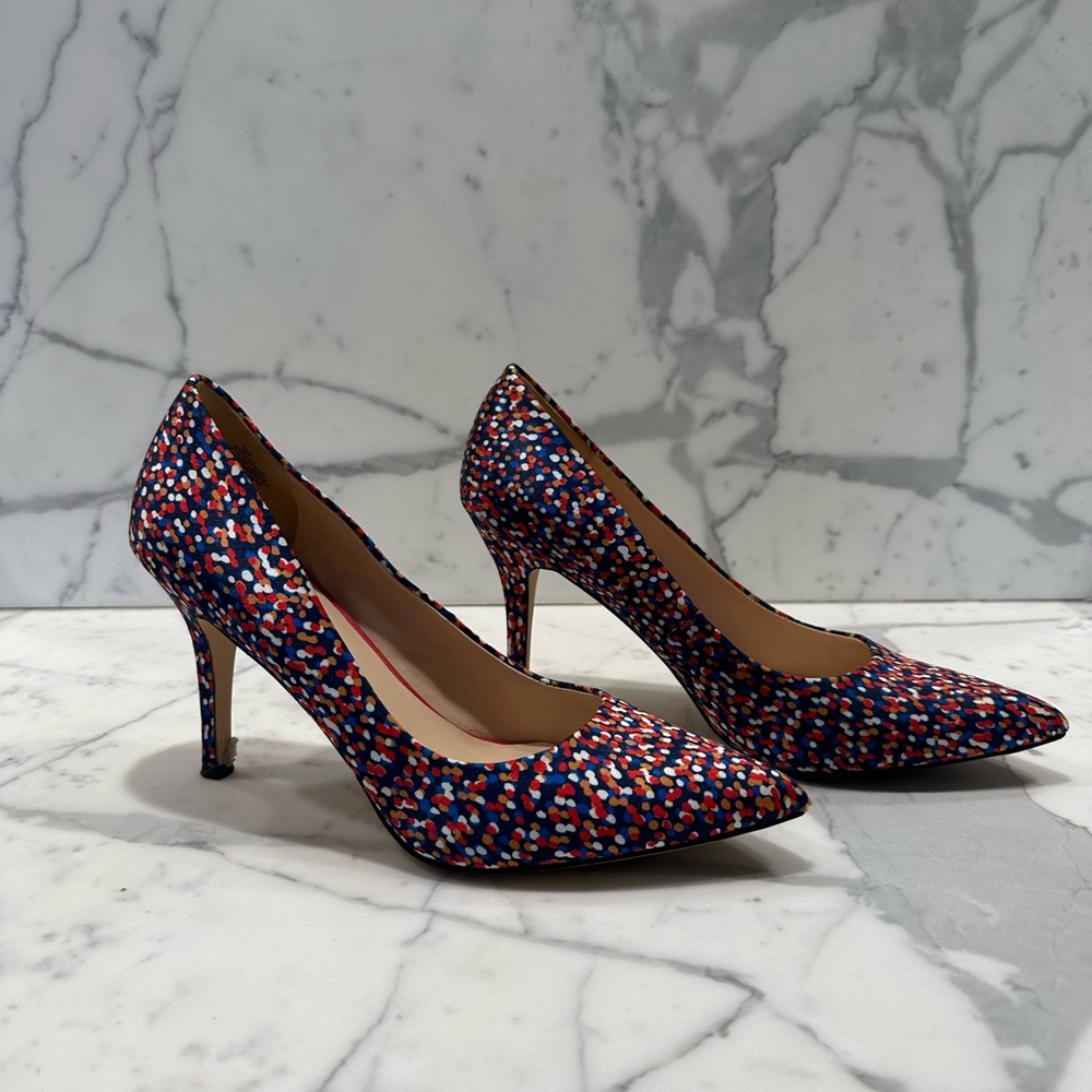 Nine West satin confetti pumps